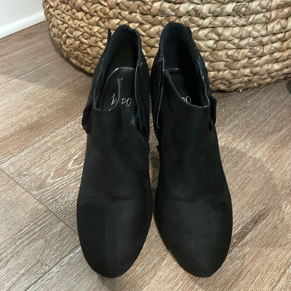 Suede heel booties
